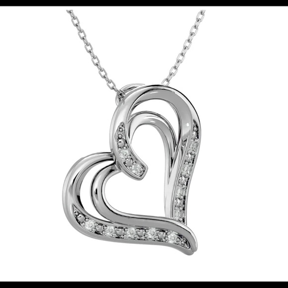 GENUINE NWOT  10 Diamond Natural Rose Cut Diamond Heart Necklace - Picture 3 of 5